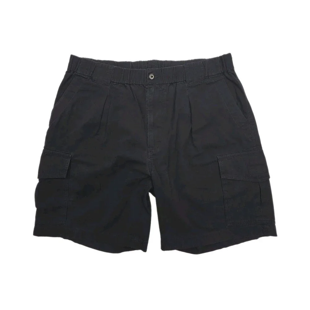 Tommy Bahama Cargo Shorts Black Men Sz Large Elastic Waist 8
